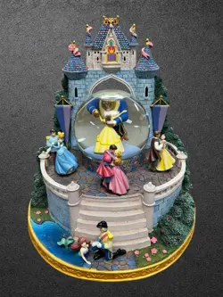 Vintage 2003 Disney Multi Princess Snow Globe Music Box Once Upon A Dream - Image 2