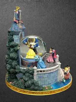 Vintage 2003 Disney Multi Princess Snow Globe Music Box Once Upon A Dream - Image 3