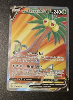 Pokemon TCG Alolan Exeggutor v Full Art Holo Ultra Rare Card Pokemon Go 071/078 - Image 1