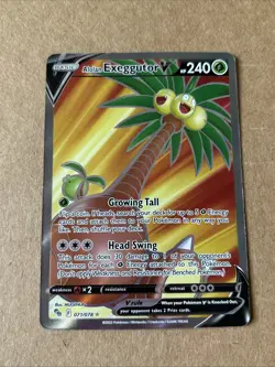 Pokemon TCG Alolan Exeggutor v Full Art Holo Ultra Rare Card Pokemon Go 071/078 - Image 1