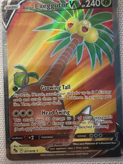 Pokemon TCG Alolan Exeggutor V (Full Art) Pokemon Go 071/078 Holo Ultra Rare - Image 1