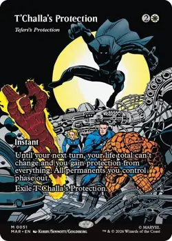 T'CHALLA'S PROTECTION Teferi's * FOIL *MTG 0051 MAR Marvel Universe BORDERLESS - Image 1