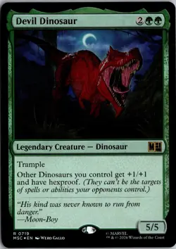 Devil Dinosaur 719 Commander: Marvel Super Heroes Magic: The Gathering Foil NM - Image 1