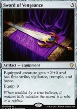 1x Sword of Vengeance MTG - Commander 2017 - Moderate Play - Image 1