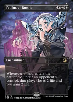 MTG Polluted Bonds - Anime Borderless, NM-Mint, English Wilds of Eldraine: Encha - Image 1