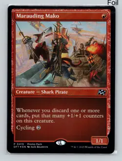MTG Marauding Mako Foil P Promo Pack: Aetherdrift 419 NM - Image 1