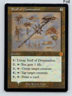 MTG Staff of Domination (Schematic) Foil M The Brothers' War: Retro Frame 119 NM - Image 1