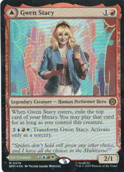 MTG MARVEL'S SPIDER-MAN GWEN STACY GHOST-SPIDER RARE FOIL - Image 1