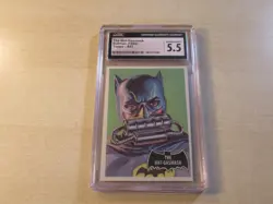 1966 TOPPS BATMAN THE BAT-GASMASK #43 BLACK BAT CGC 5.5 PEDIGREE LOOKS GREAT! - Image 1