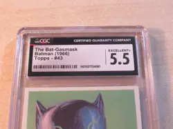 1966 TOPPS BATMAN THE BAT-GASMASK #43 BLACK BAT CGC 5.5 PEDIGREE LOOKS GREAT! - Image 4