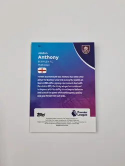 Jaidon Anthony /10 Black Sapphire 2025-26 Topps Chrome Premier League Burnley - Image 2