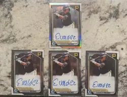 Esmerlyn Valdez 2024 Bowman Chrome 1st Bowman (4) Auto Lot Pittsburgh Pirates - Image 1