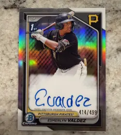 Esmerlyn Valdez 2024 Bowman Chrome 1st Bowman (4) Auto Lot Pittsburgh Pirates - Image 2