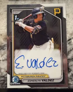 Esmerlyn Valdez 2024 Bowman Chrome 1st Bowman (4) Auto Lot Pittsburgh Pirates - Image 3