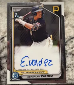Esmerlyn Valdez 2024 Bowman Chrome 1st Bowman (4) Auto Lot Pittsburgh Pirates - Image 4