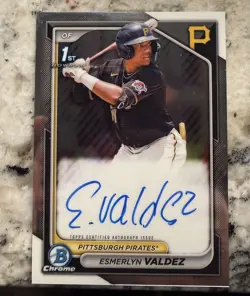 Esmerlyn Valdez 2024 Bowman Chrome 1st Bowman (4) Auto Lot Pittsburgh Pirates - Image 5