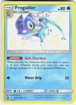 Frogadier SV12/SV94 Shiny Rare Hidden Fates Shiny Vault Pokemon Holo Near Mint - Image 1