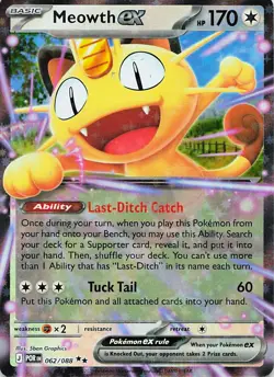 Meowth ex 062/088 Double Rare Perfect Order Pokemon Holo Near Mint - Image 1