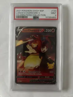 Pokemon - Lance's Charizard V Holo Promo - Celebrations - PSA 9 - Image 1