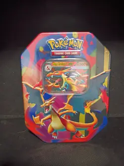 Pokemon TCG Mega Charizard Y ex Tin 4 Booster Packs NEW/Sealed - Image 1