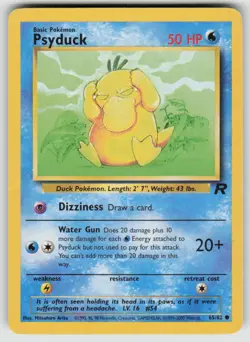 Psyduck 65/82 Common Team Rocket Pokemon Unlimited Damaged - Image 1