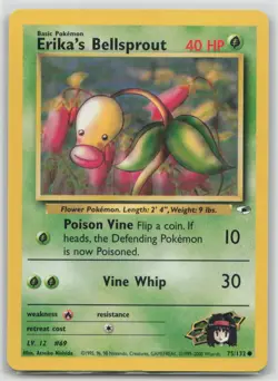 Erika's Bellsprout 75/132 Common Gym Heroes Pokemon Unlimited Moderately Played - Image 1