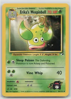 Erika's Weepinbell 49/132 Uncommon Gym Heroes Pokemon Lightly Played - Image 1