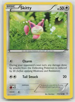 Skitty 113/160 Common Primal Clash Pokemon Moderately Played - Image 1