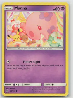 Munna 88/236 Common Unified Minds Pokemon Lightly Played - Image 1