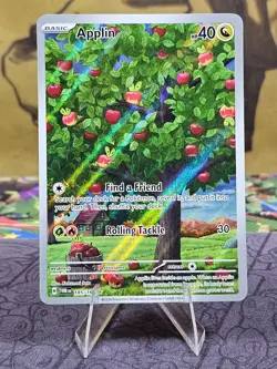 Pokemon TCG Applin 185/167 Twilight Masquerade Illustration Rare Holo Card NM - Image 1