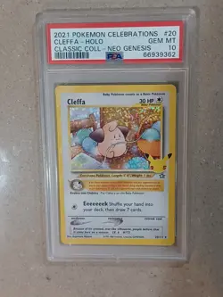 PSA 10 Gem Mint Cleffa 20/111 Celebrations Classic Collection Pokemon Card - Image 1