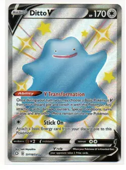 Ditto V SV118/SV122 Holo V Rare Shining Fates Shiny Vault Pokemon Holo Near Mint - Image 1