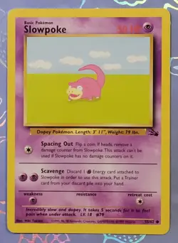 Slowpoke 55/62 Fossil 1999 Pokemon Card NM - Image 1