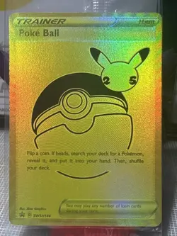 Pikachu V Gold and Pokeball SWSH145/SWSH146 Pokemon - Celebrations Sealed Promos - Image 4
