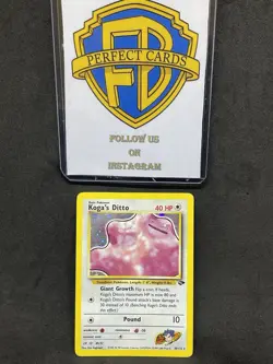 POKEMON GYM CHALLENGE UNLIMITED KOGA’S DITTO HOLO 10/132 PL - Image 1