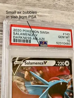 2020 Pokemon SWSH Darkness Ablaze Salamence V #143 PSA 10 - Image 5