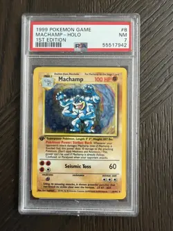 Pokemon TCG Machamp 8/102 Deck Exclusives Holo Rare 1st Edition PSA 7 100 HP - Image 1