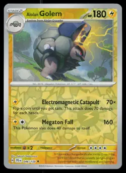 Alolan Golem Uncommon Reverse Holo Journey Together JTG 046/159 Pokemon NM 2025 - Image 1