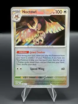 Pokemon Noctowl (Master Ball Pattern) 078/131 Prismatic Evolutions Rare Holofoil - Image 1