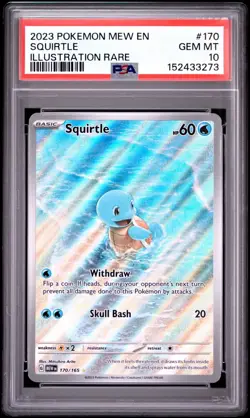 2023 Pokemon S&V 151 Squirtle Illustration Rare 170/165 PSA 10 English - Image 1