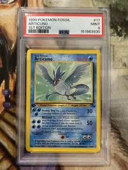 1999 Pokemon Articuno 17/62 1st Edition Fossil WOTC Vintage Regular - PSA 9 🔥 - Image 1