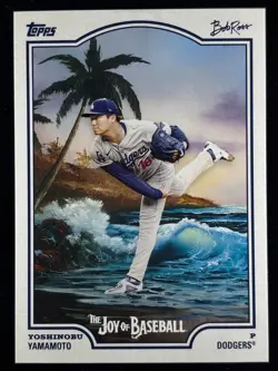 2025 Topps Bob Ross - Yoshinobu Yamamoto #11 The Joy of Baseball - Image 1
