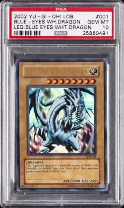 YU-GI-OH! LOB-LEGEND OF BLUE EYES WHITE DRAGON BLUE-EYES WHITE DRAGON PSA 10 - Image 1