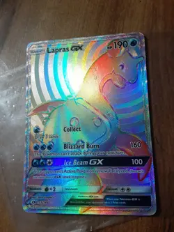 Lapras GX 151/149 Sun & Moon Base Rainbow Secret Rare Holo Pokemon Card - Image 1