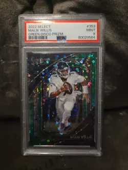 Malik Willis /5 2022 Select Green Disco Prizm Suite Level Psa 9 Graded MINT - Image 5