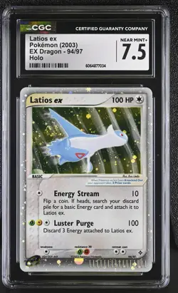 CGC 7.5 Latios ex 2003 EX Dragon 94/97 Holo SWIRL Pokemon Card - Image 1