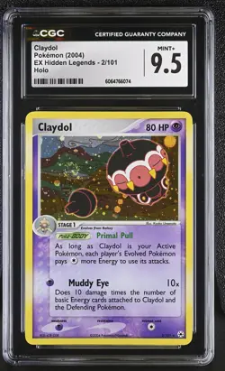 CGC 9.5 MINT+ Claydol 2004 EX Hidden Legends 2/101 Holo Pokemon Card - Image 1