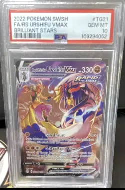 Pokemon 2022 Rapid Strike Urshifu VMAX Full Art TG21 Brilliant Stars Holo PSA 10 - Image 1