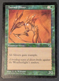 MTG - 1x Horned Sliver - Tempest - LP - Vintage - Magic The Gathering - 1997 - Image 1