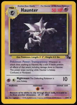 Haunter 6/62 Holo Unlimited Holo Fossil Rare Sugimori Heavily Played - Image 2